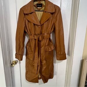 Vintage 1970s Leather Trench Coat